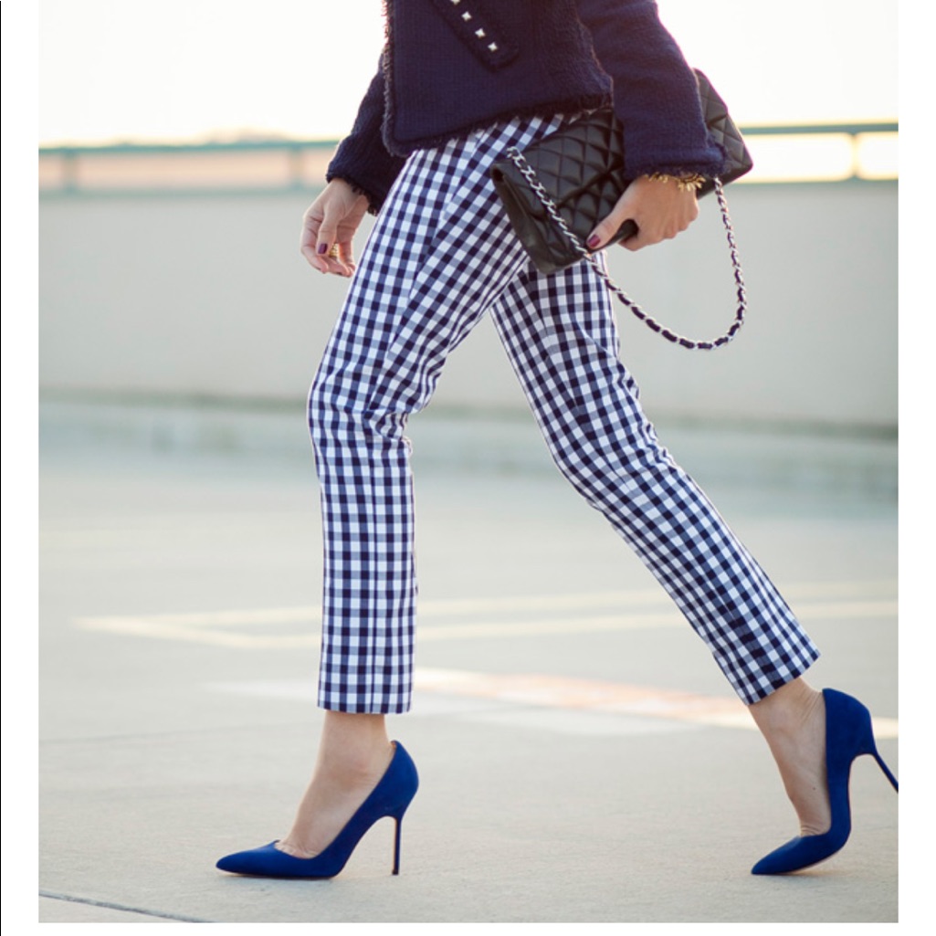 Mad Men Navy Gingham Capri 10